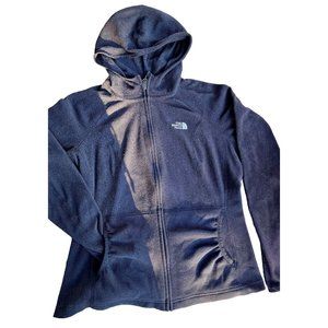 Womens THE NORTH FACE zip front black fleece hoodie Small
